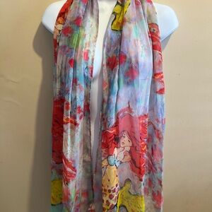 Vibrant multi Floral Mermaid print Scarf
